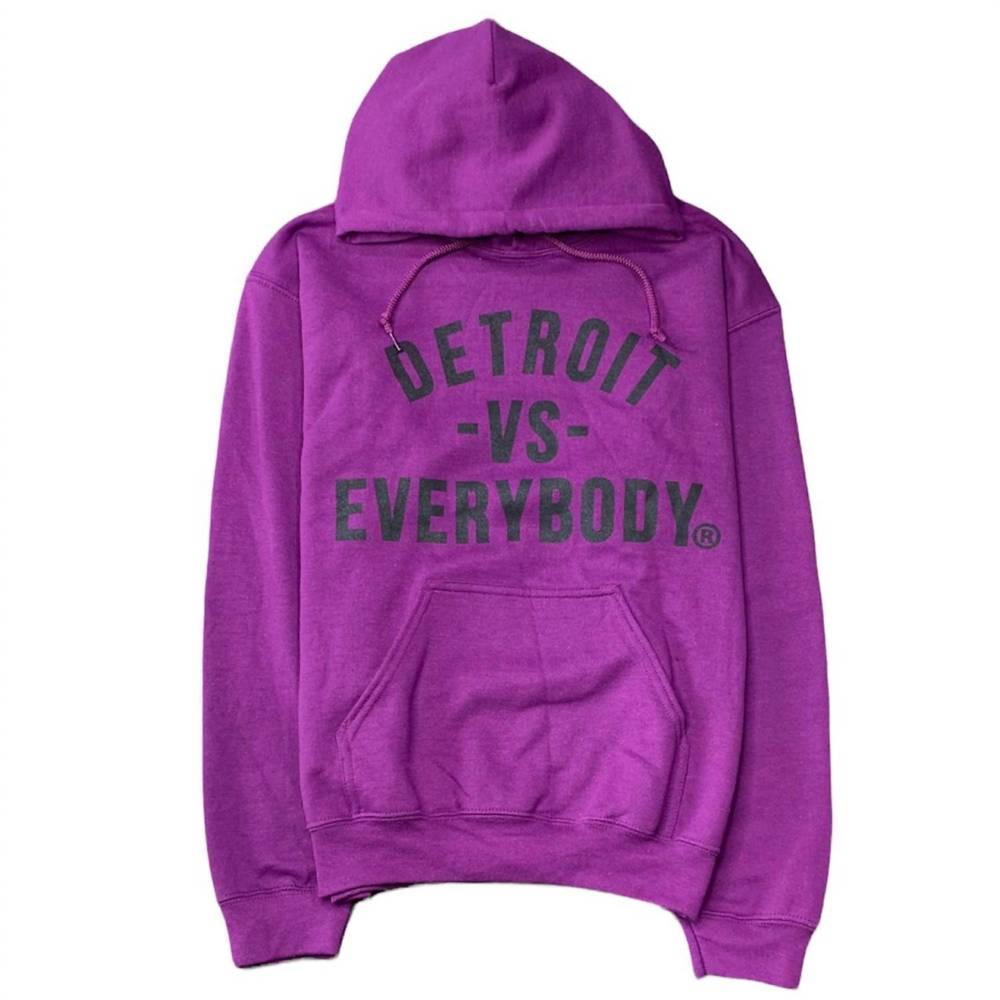 NEW VS EVERYBODY men's detroit hoodie in purple/black